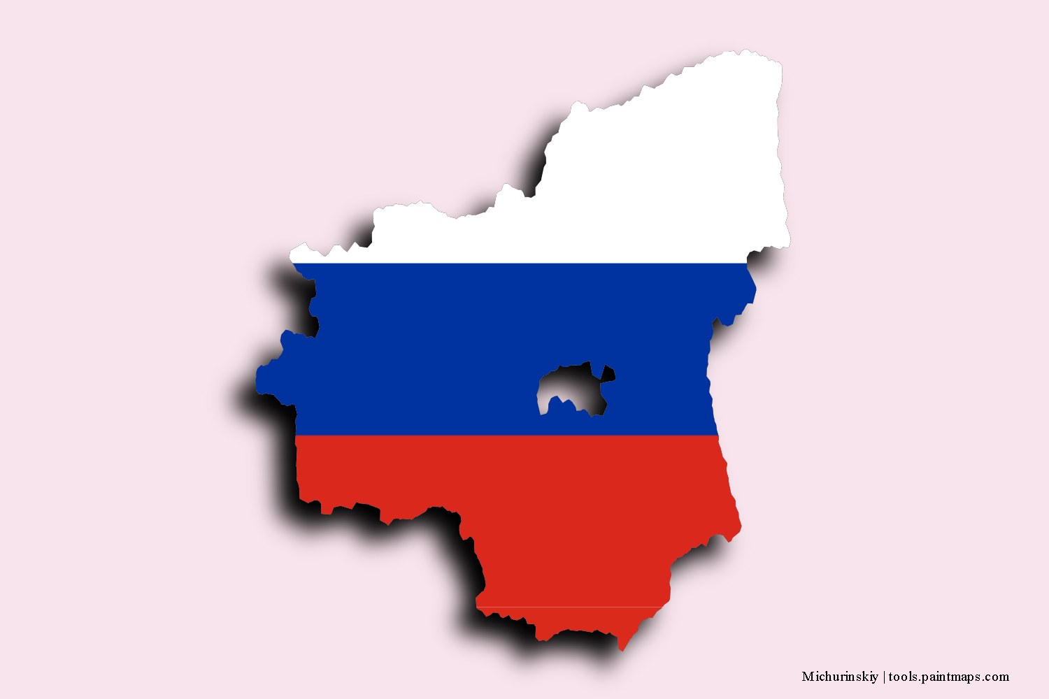 flag map of Michurinskiy with 3D shadow effect