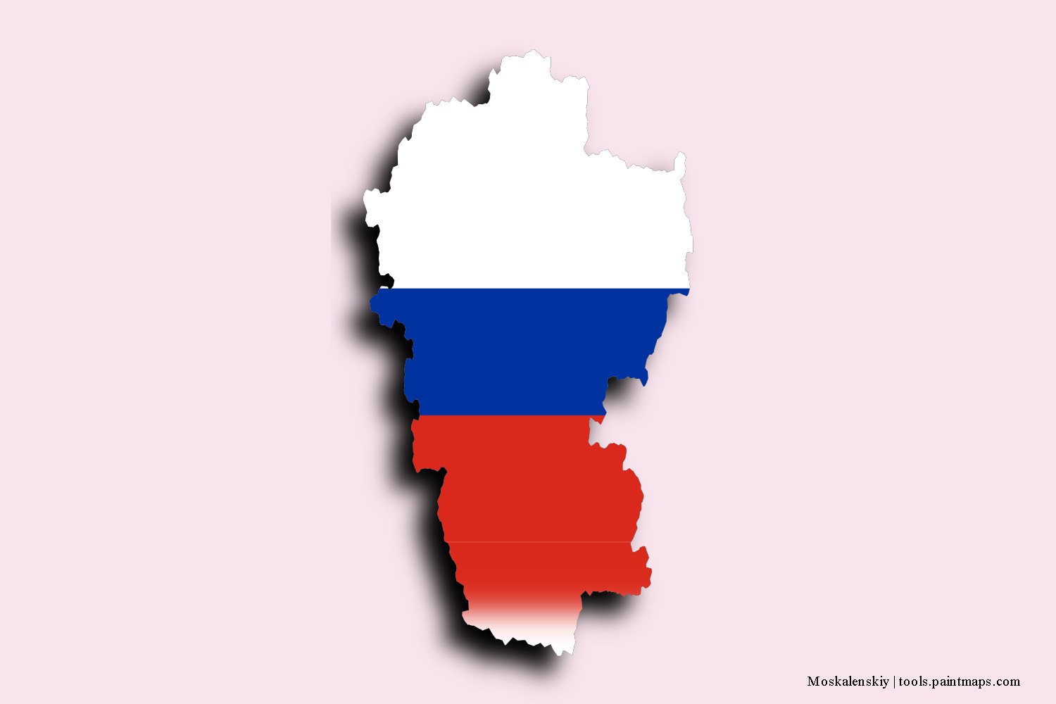 Mapa de la bandera de Moskalenskiy con efecto de sombra 3D