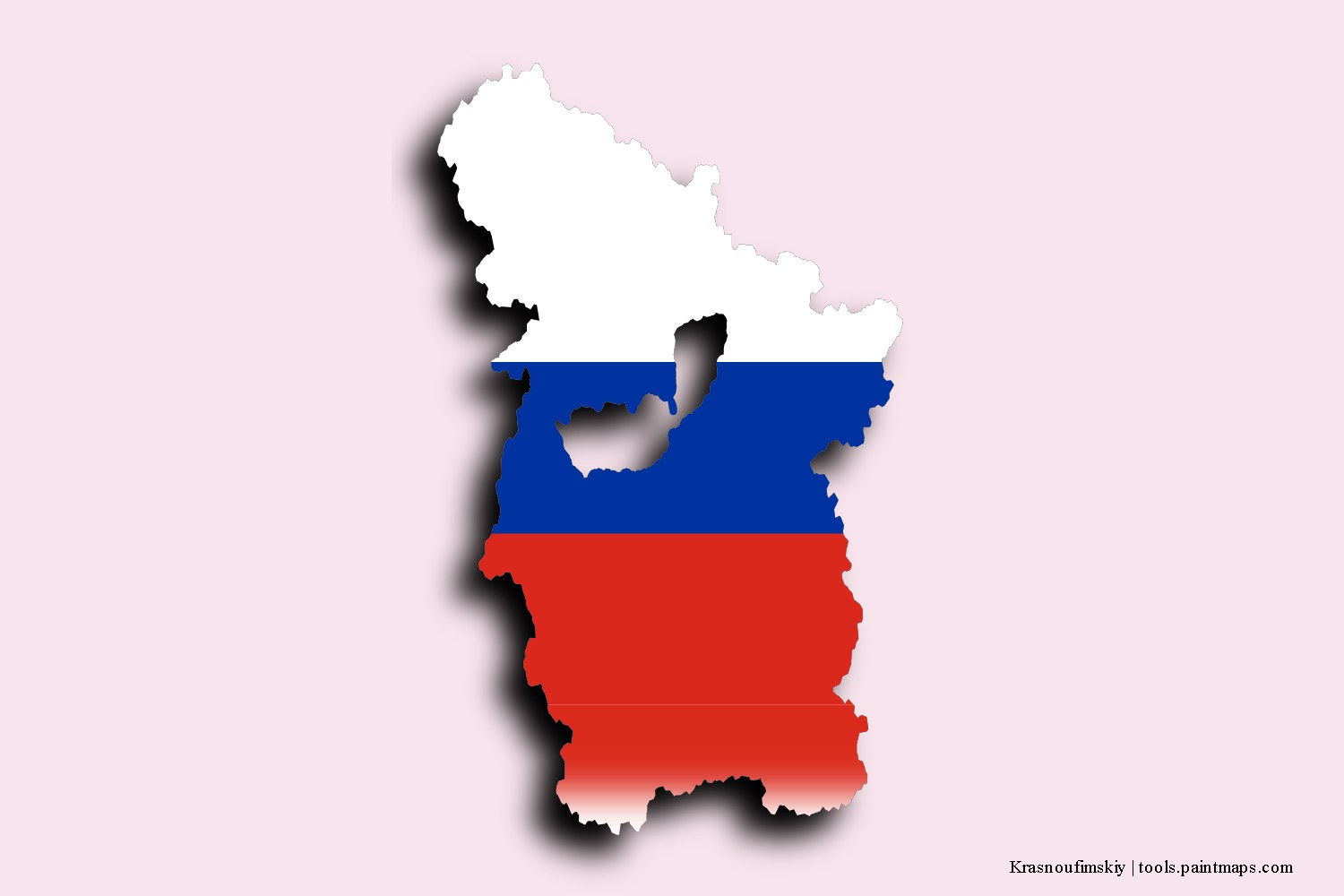 flag map of Krasnoufimskiy with 3D shadow effect