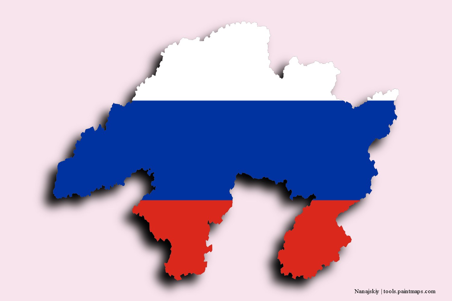 flag map of Nanajskiy with 3D shadow effect