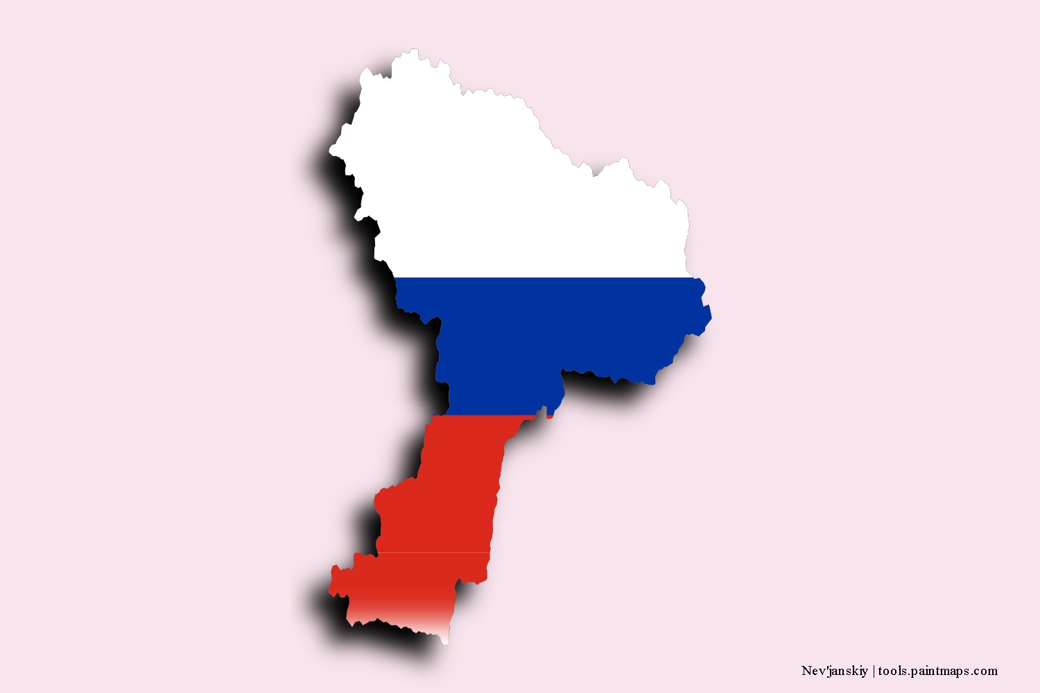 flag map of Nev'janskiy with 3D shadow effect