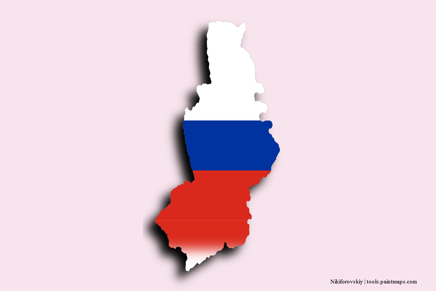 Mapa de la bandera de Nikiforovskiy con efecto de sombra 3D