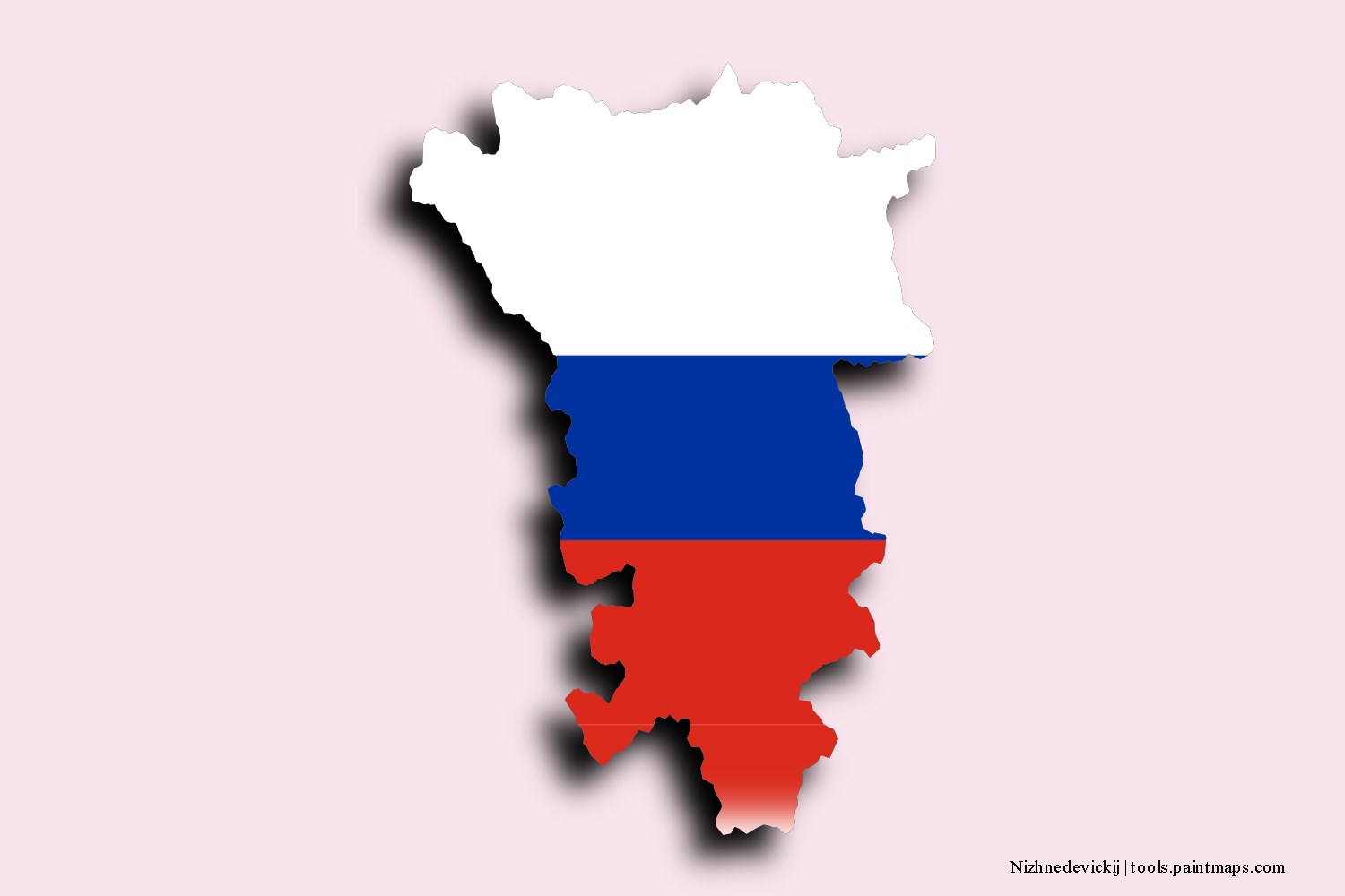 flag map of Nizhnedevickij with 3D shadow effect