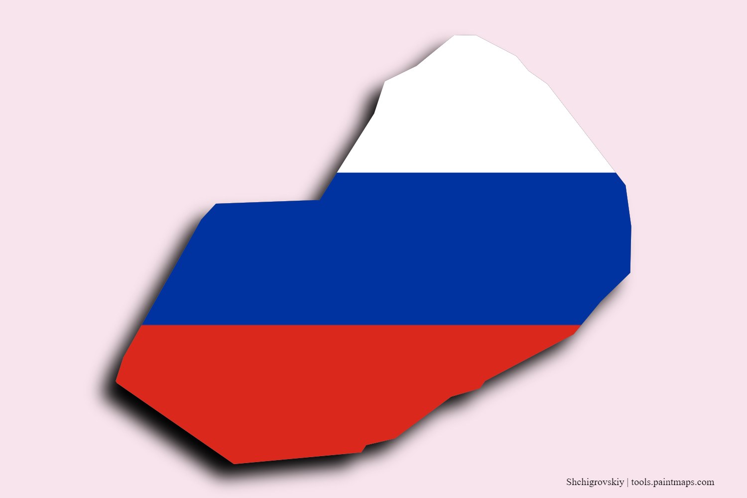 flag map of Shchigrovskiy with 3D shadow effect