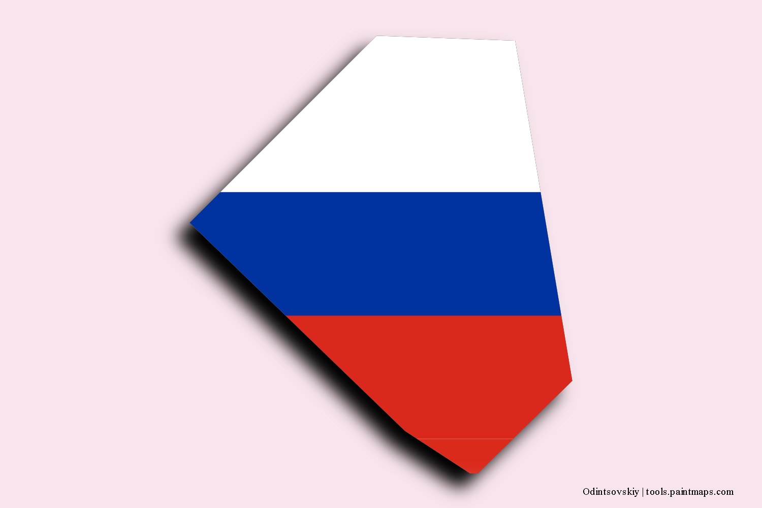 Mapa de la bandera de Odintsovskiy con efecto de sombra 3D