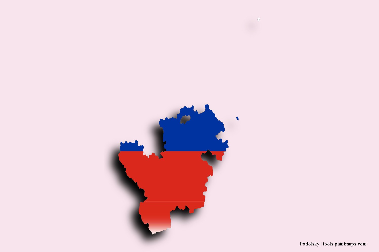 Mapa de la bandera de Podolsky con efecto de sombra 3D