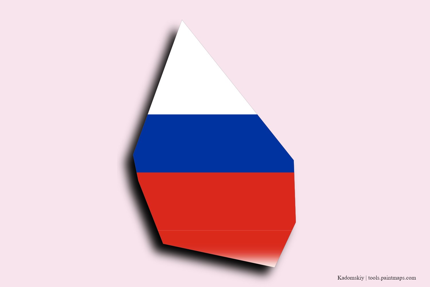 Mapa de la bandera de Kadomskiy con efecto de sombra 3D