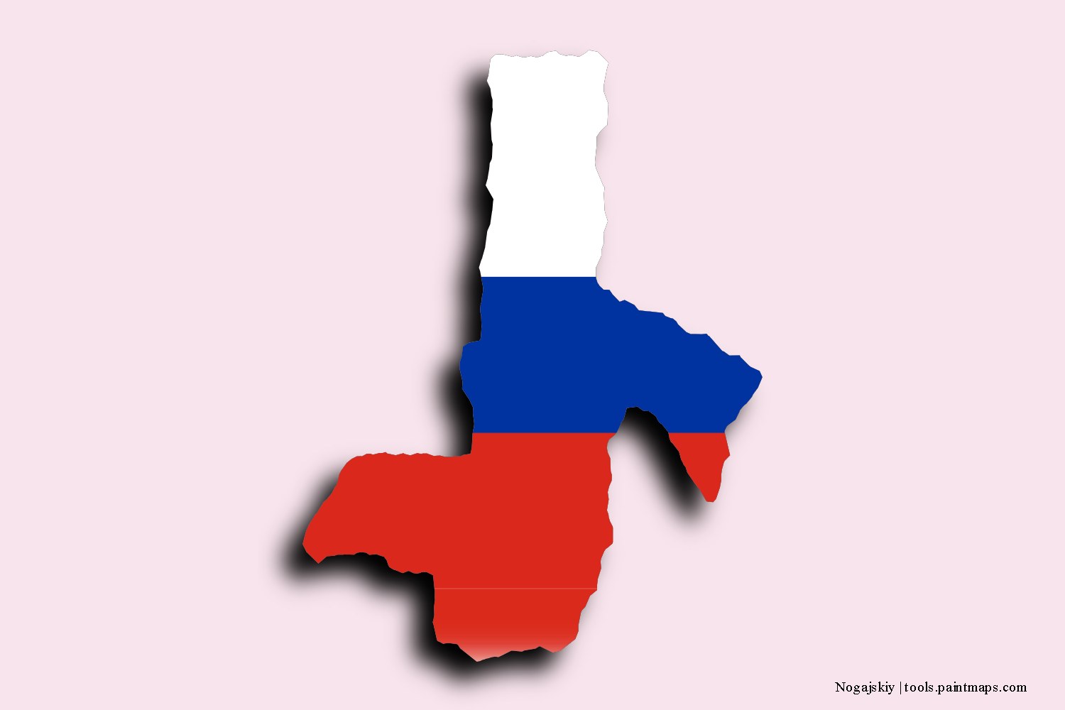 flag map of Nogajskiy with 3D shadow effect