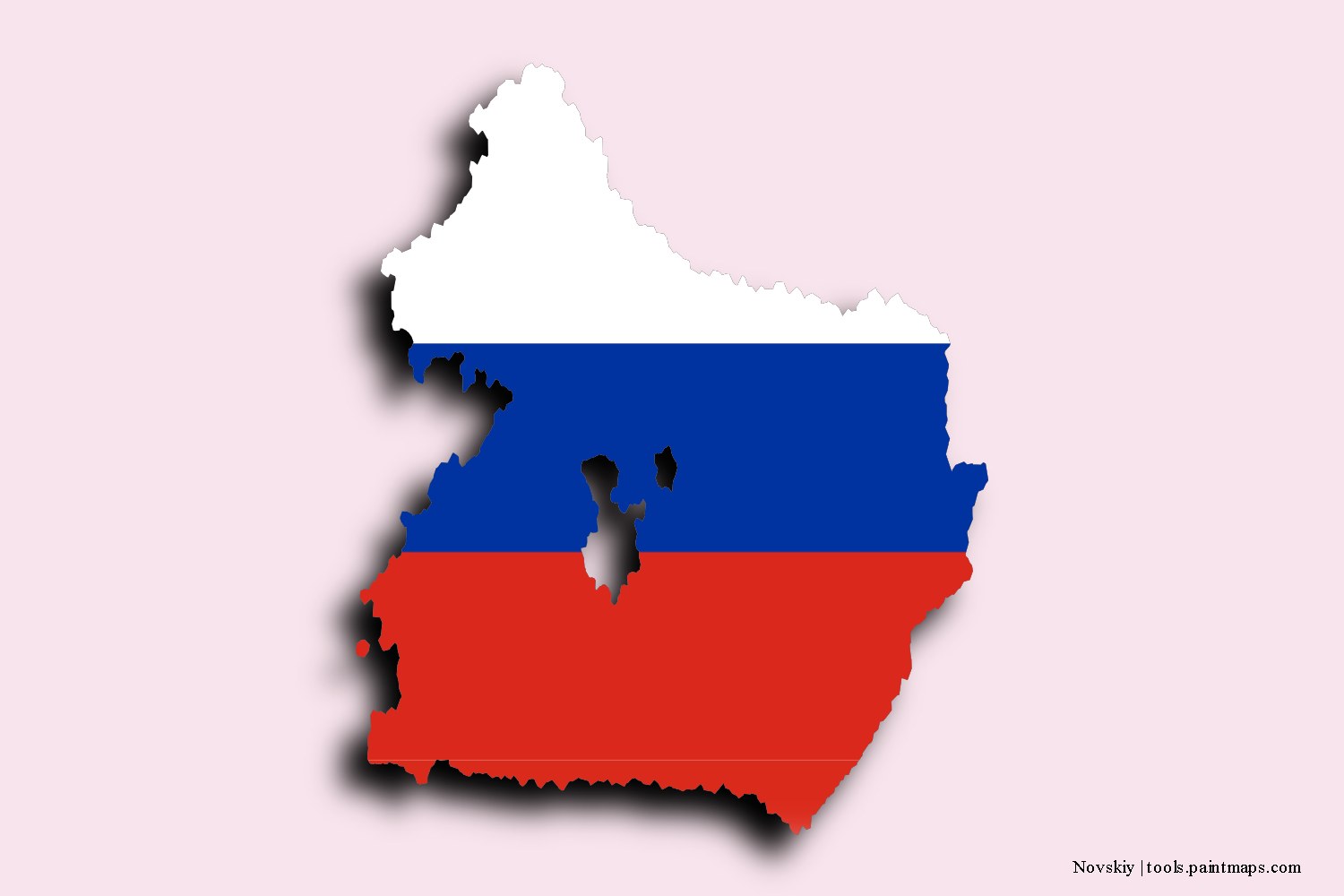 Mapa de la bandera de Novskiy con efecto de sombra 3D