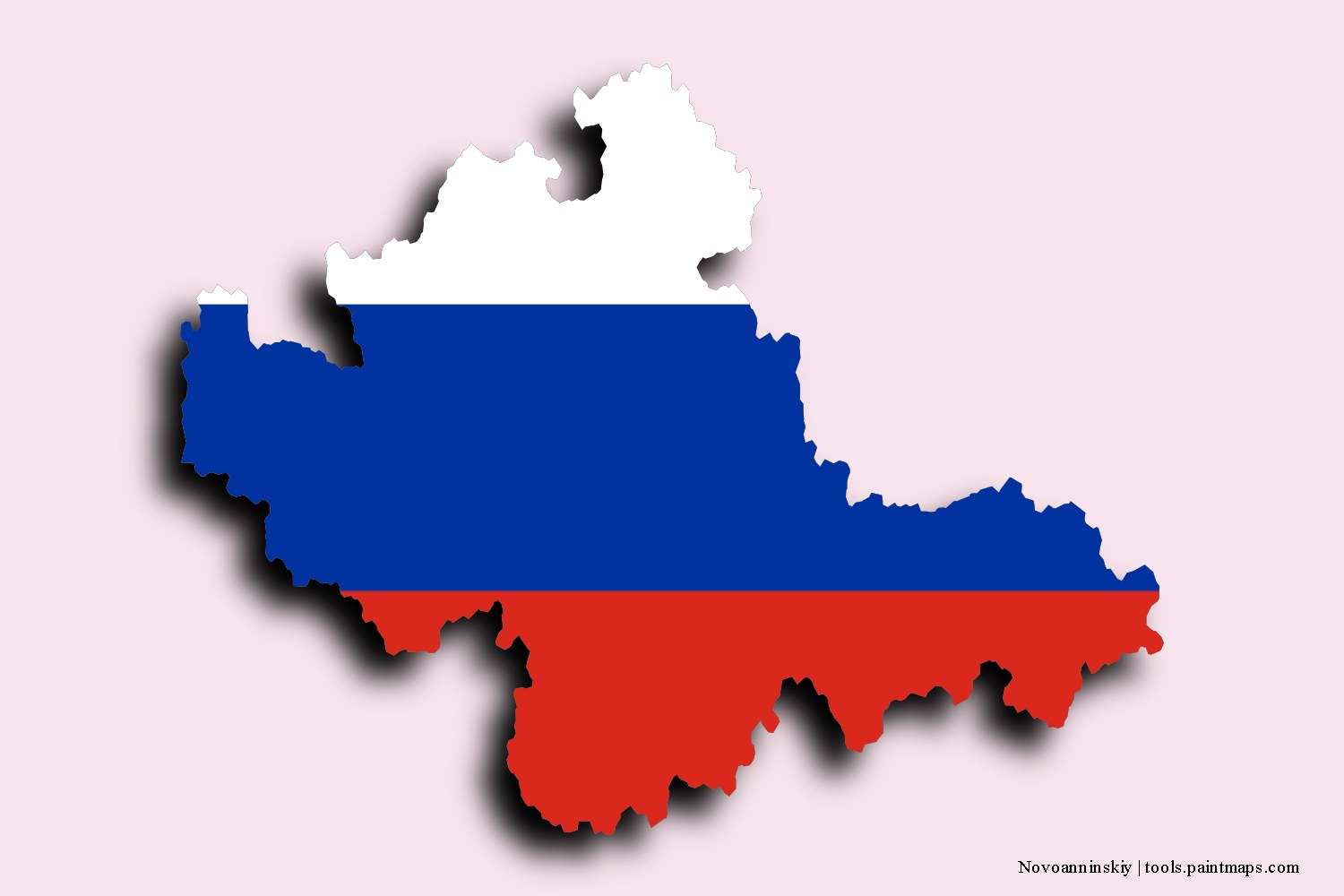 flag map of Novoanninskiy with 3D shadow effect