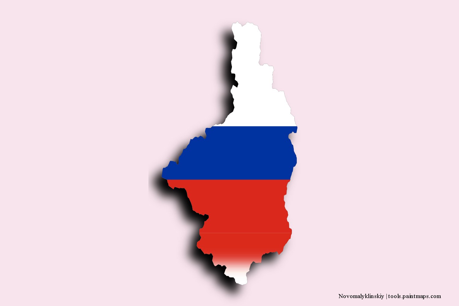 flag map of Novomalyklinskiy with 3D shadow effect