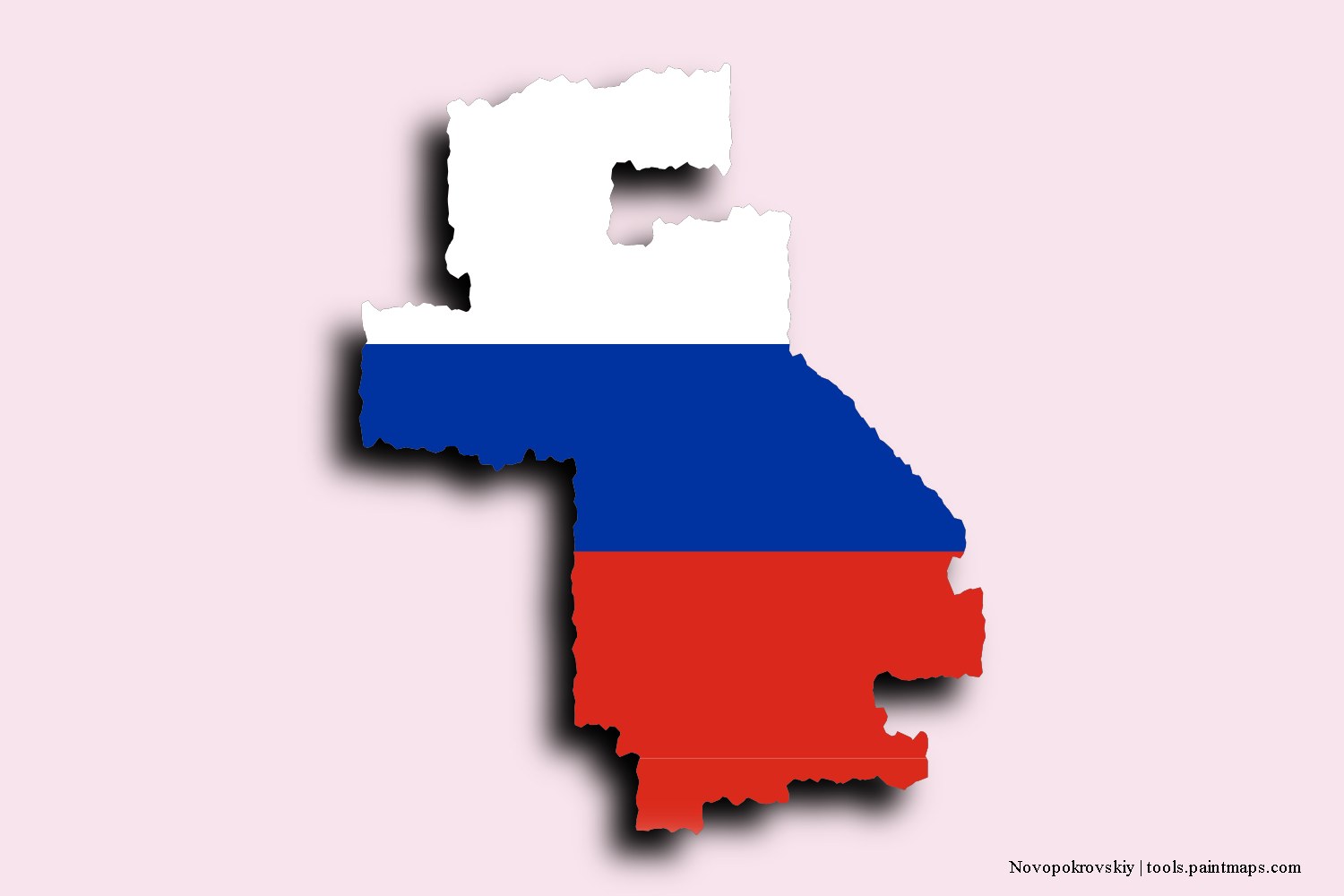 flag map of Novopokrovskiy with 3D shadow effect