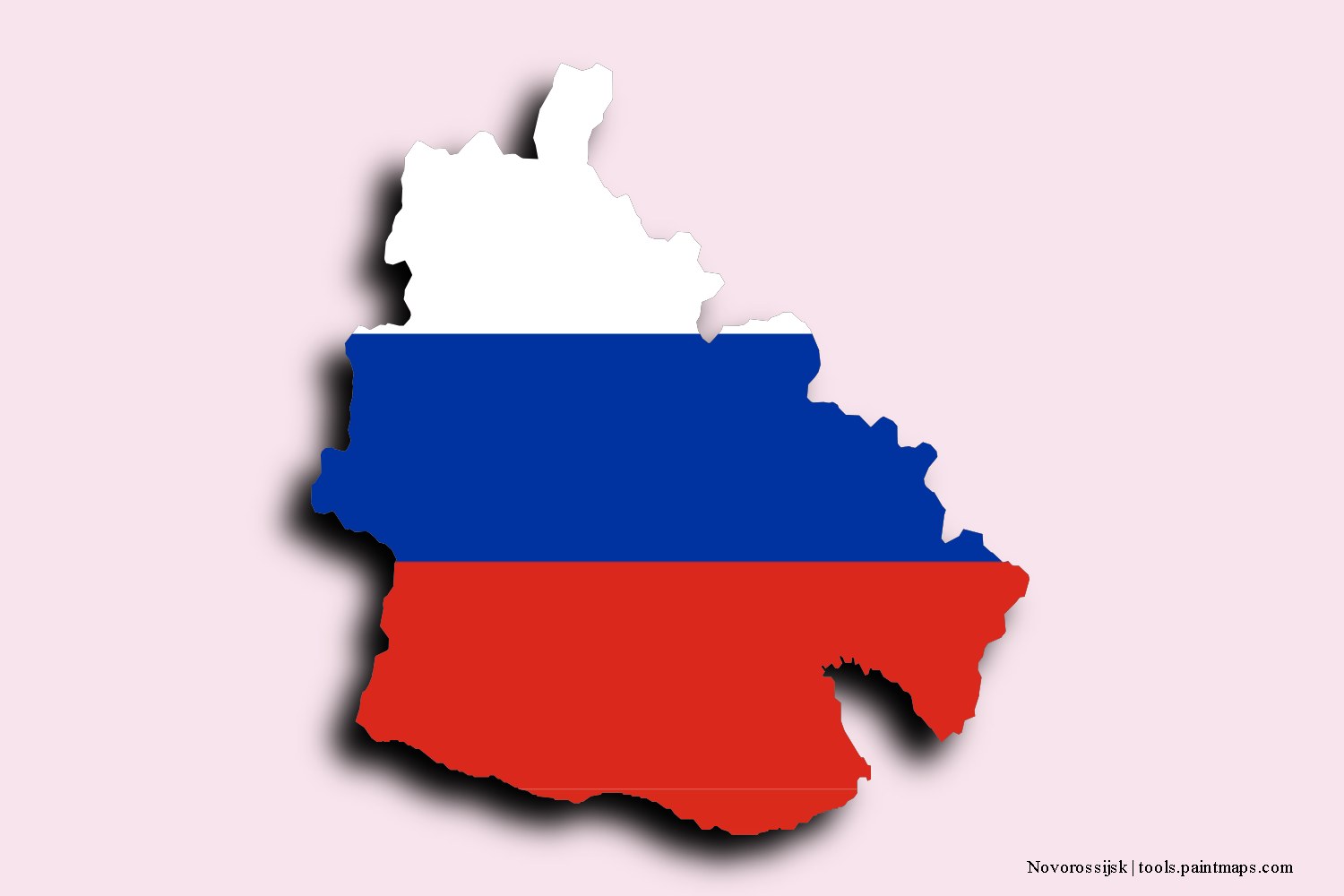 flag map of Novorossijsk with 3D shadow effect