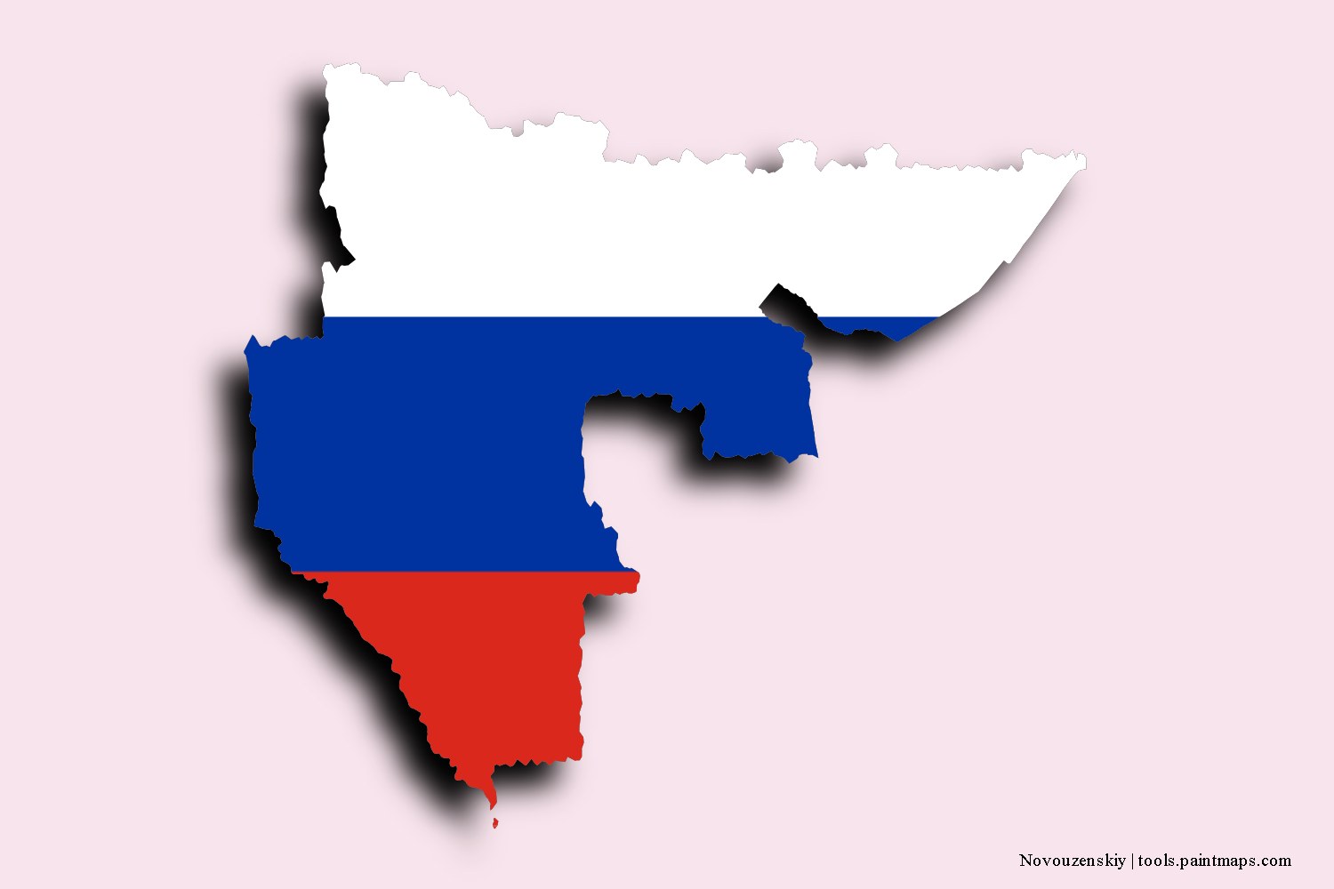 flag map of Novouzenskiy with 3D shadow effect