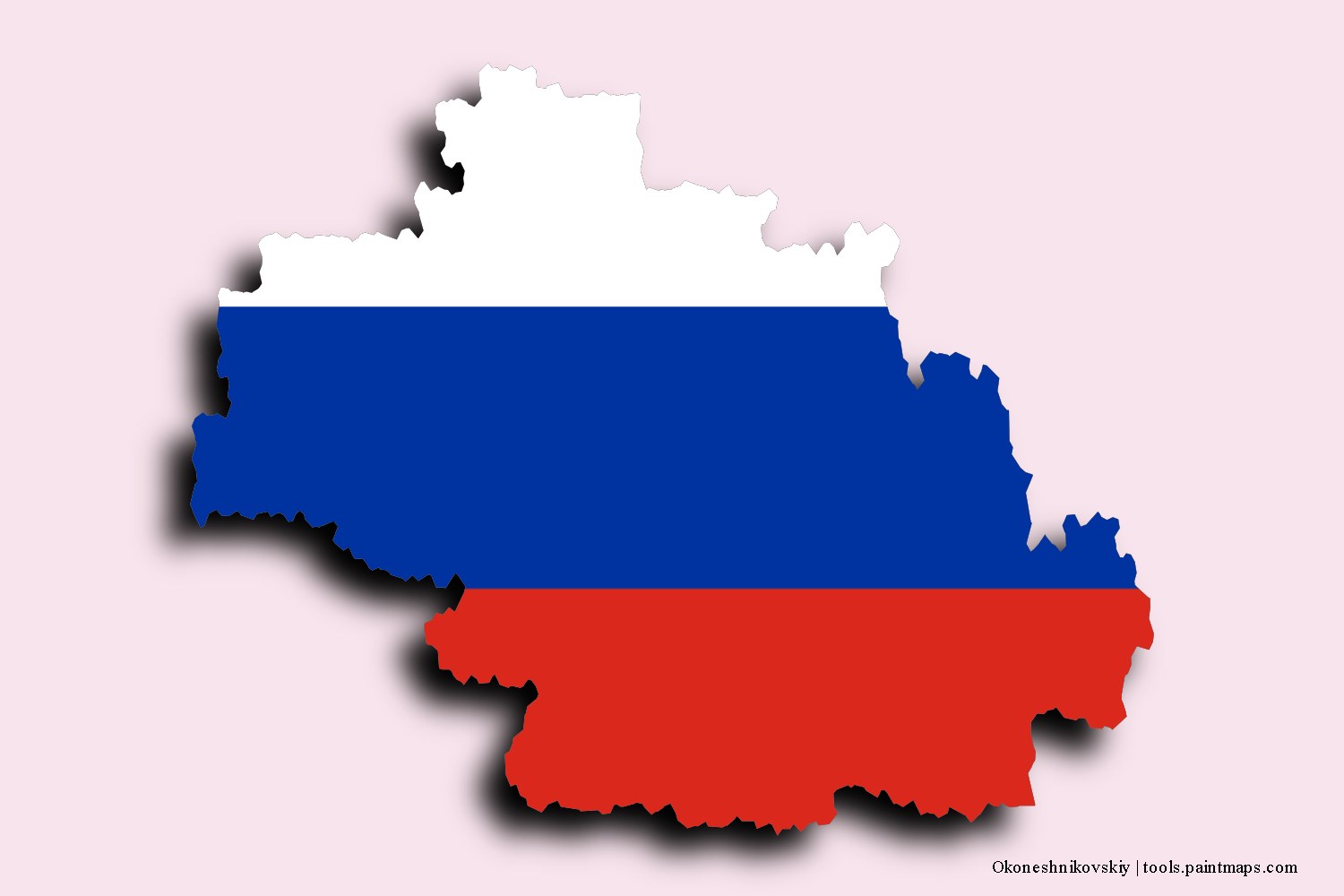 flag map of Okoneshnikovskiy with 3D shadow effect