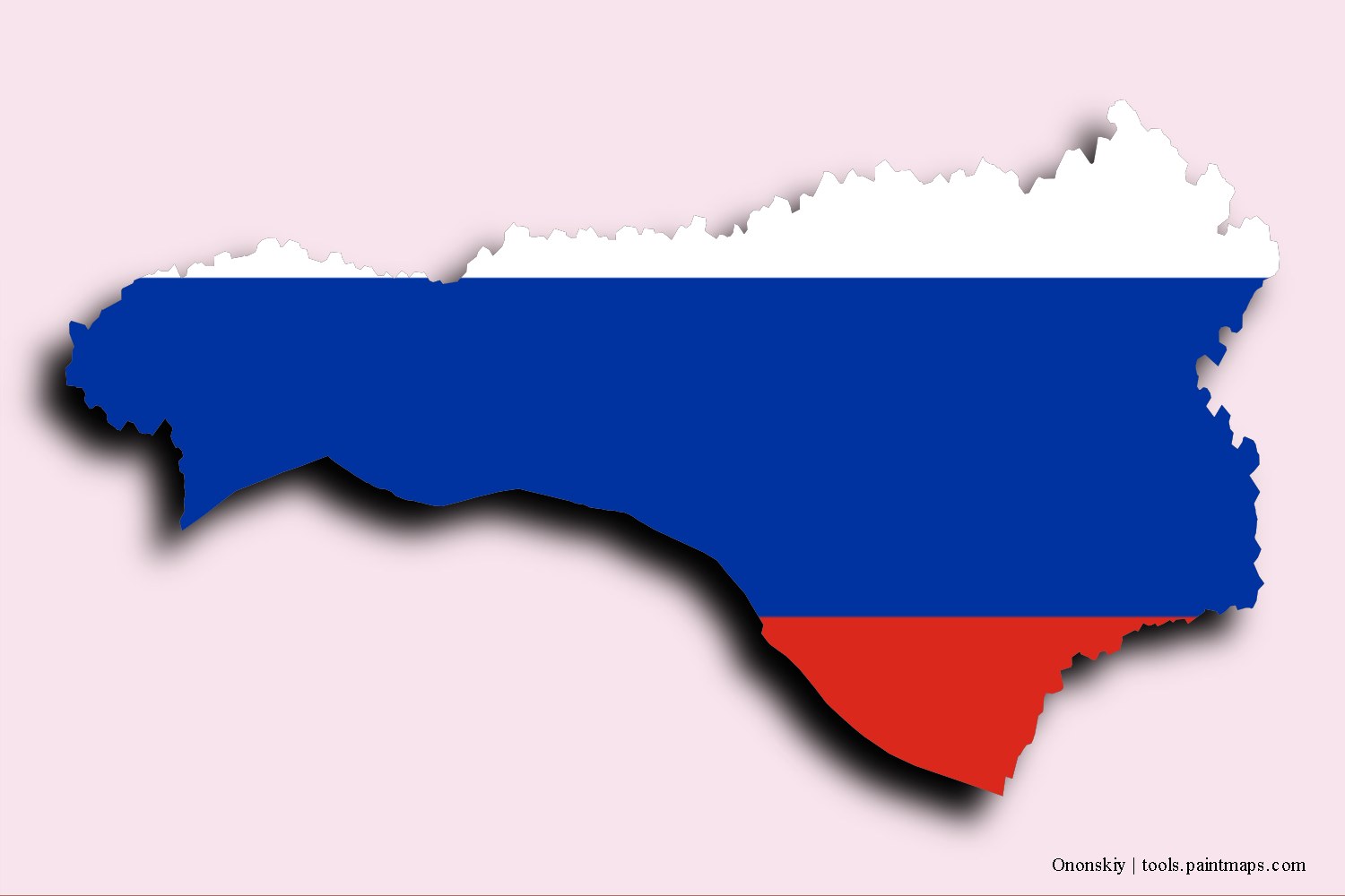 Mapa de la bandera de Ononskiy con efecto de sombra 3D