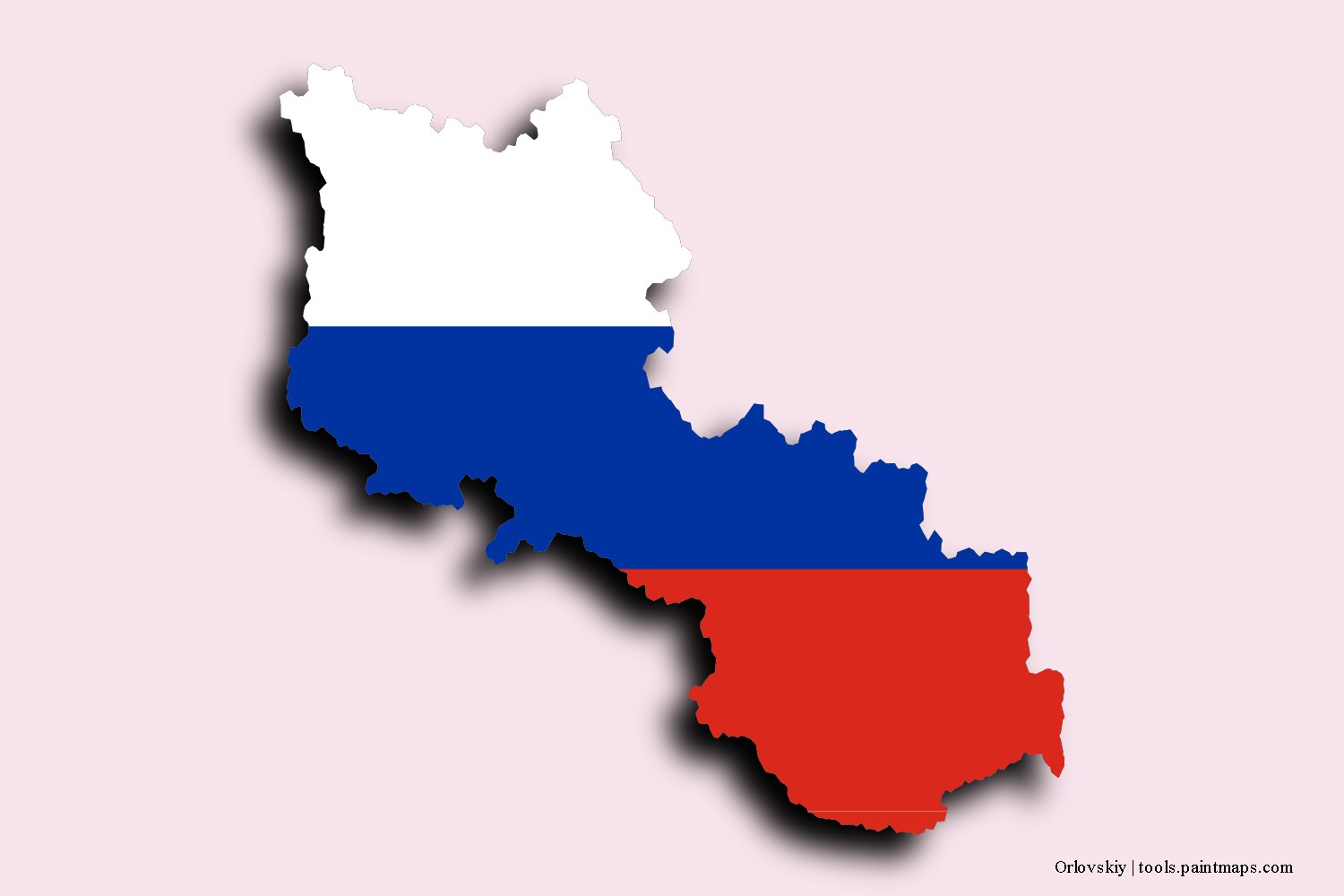 Mapa de la bandera de Orlovskiy con efecto de sombra 3D