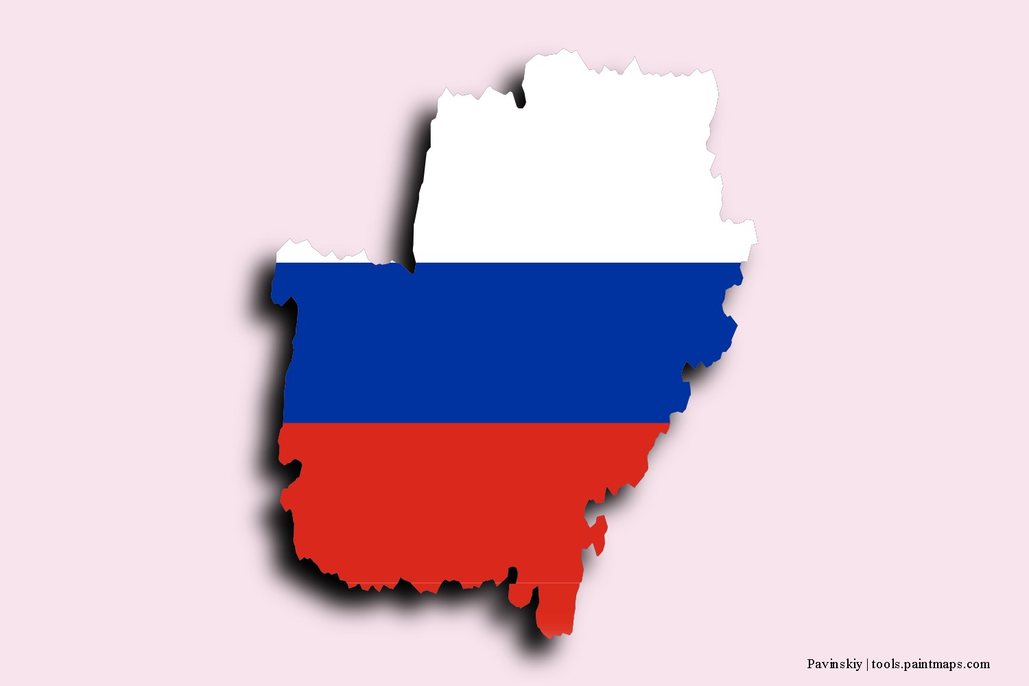 flag map of Pavinskiy with 3D shadow effect