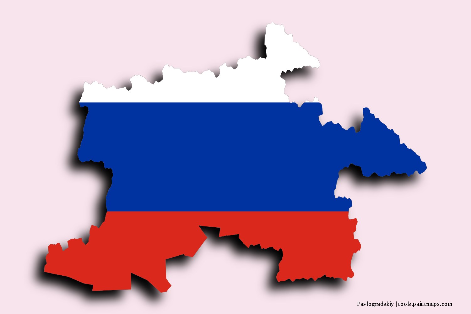 flag map of Pavlogradskiy with 3D shadow effect