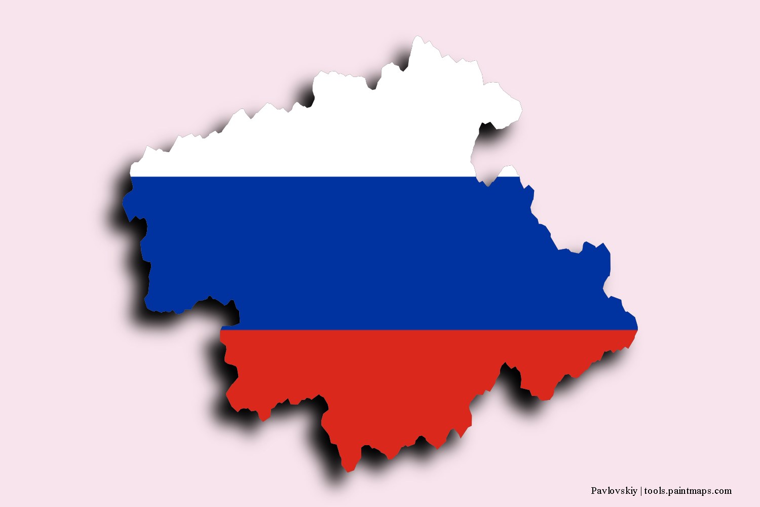 flag map of Pavlovskiy with 3D shadow effect