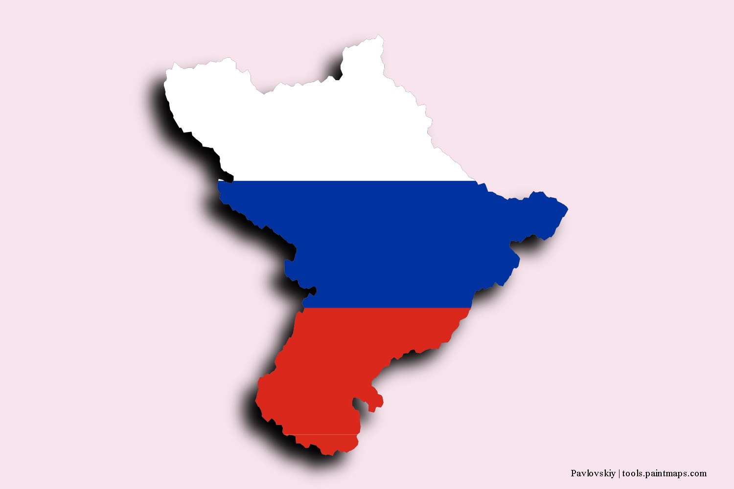 flag map of Pavlovskiy with 3D shadow effect