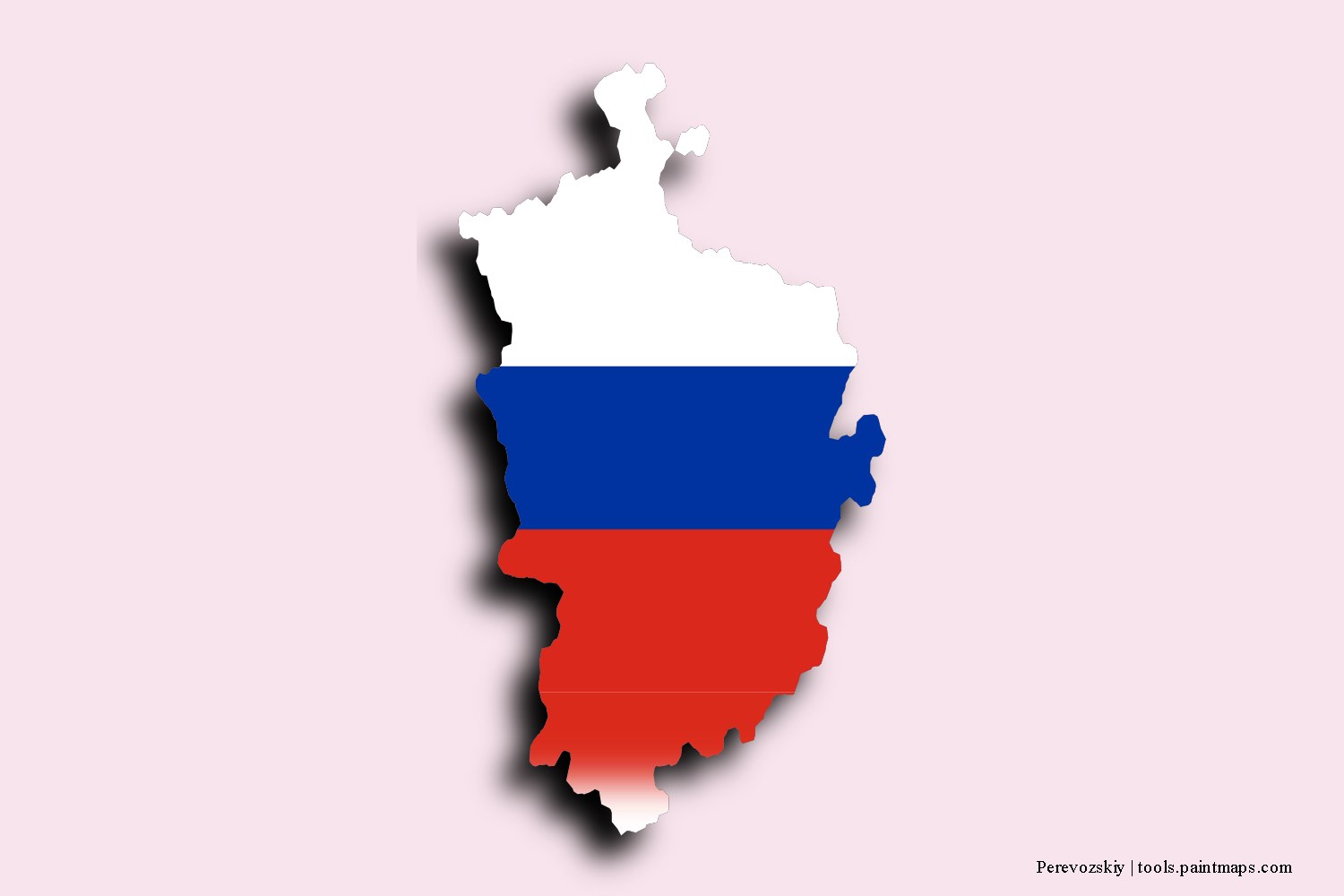 flag map of Perevozskiy with 3D shadow effect