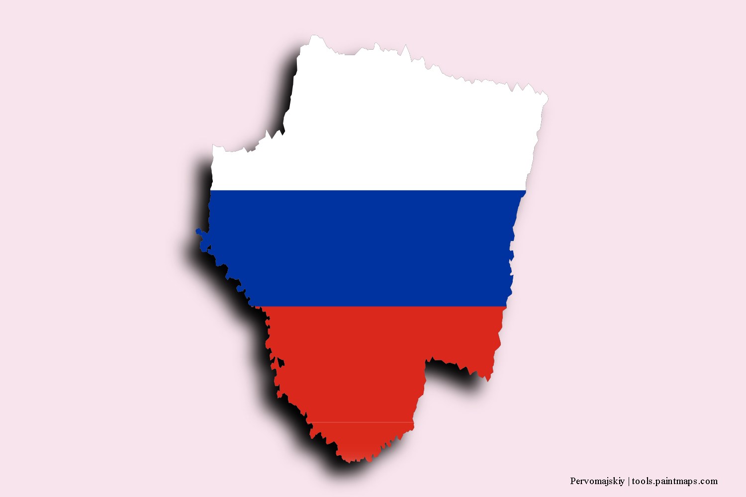 flag map of Pervomajskiy with 3D shadow effect