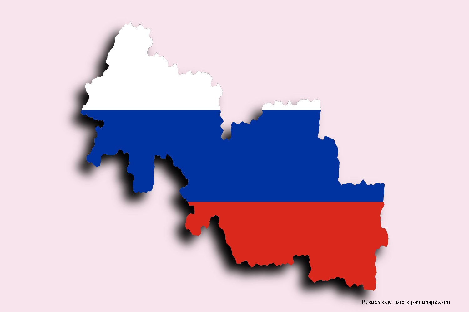 flag map of Pestravskiy with 3D shadow effect