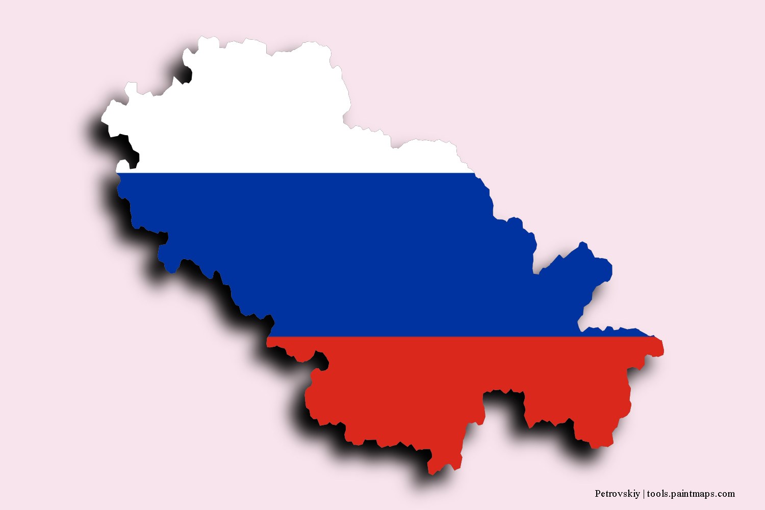 Mapa de la bandera de Petrovskiy con efecto de sombra 3D