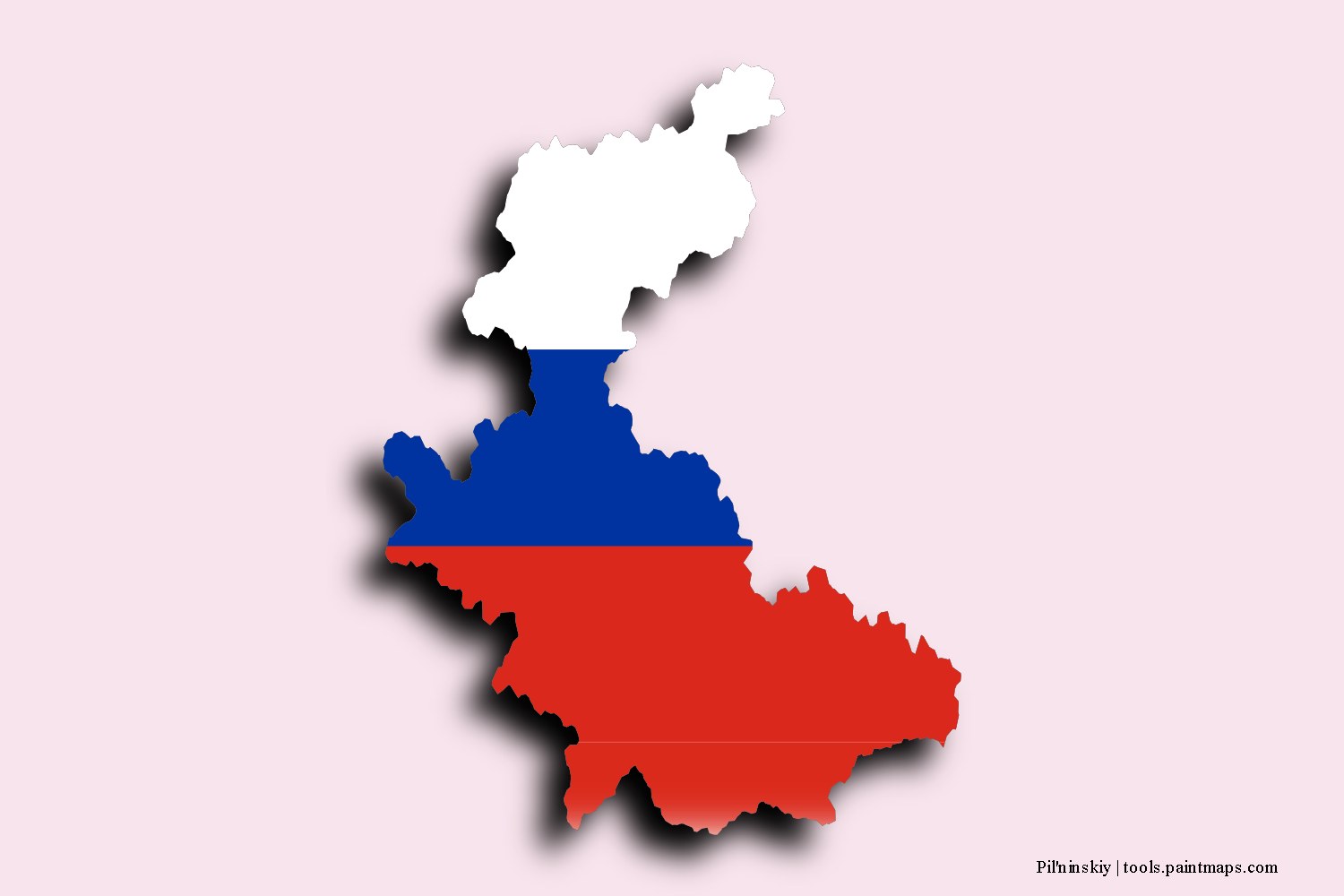 Mapa de la bandera de Pil'ninskiy con efecto de sombra 3D