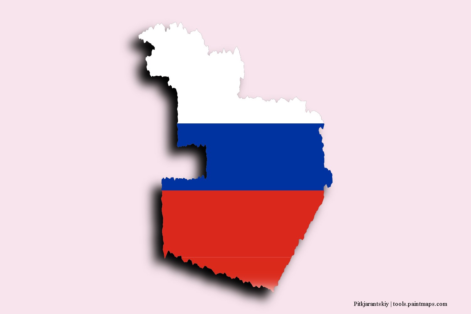 flag map of Pitkjarantskiy with 3D shadow effect