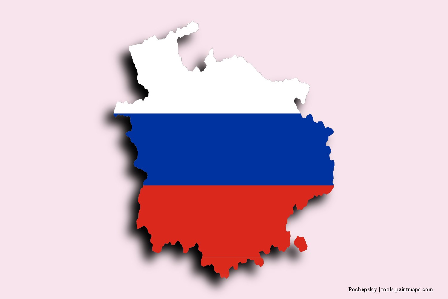 flag map of Pochepskiy with 3D shadow effect