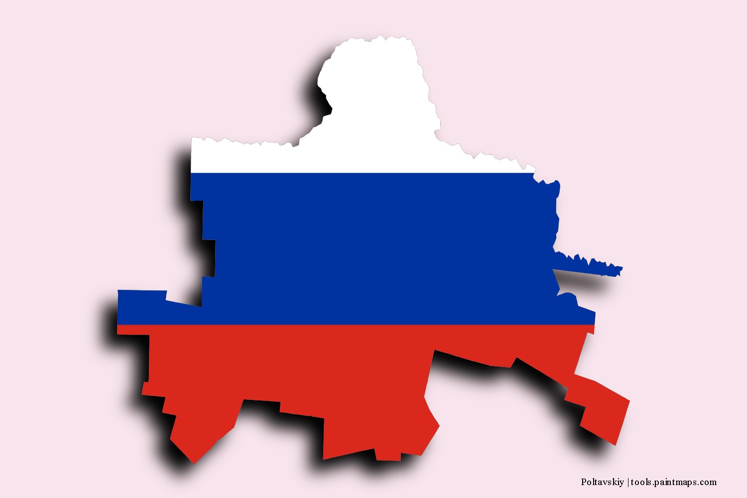 flag map of Poltavskiy with 3D shadow effect