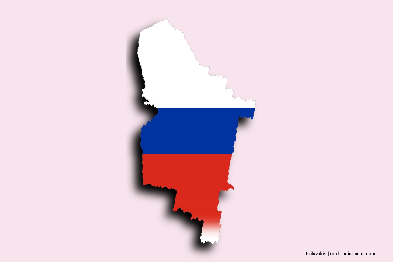 flag map of Priluzskiy with 3D shadow effect