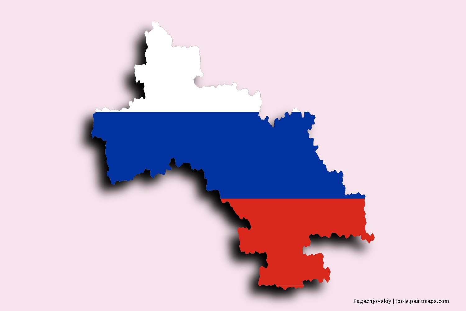 flag map of Pugachjovskiy with 3D shadow effect