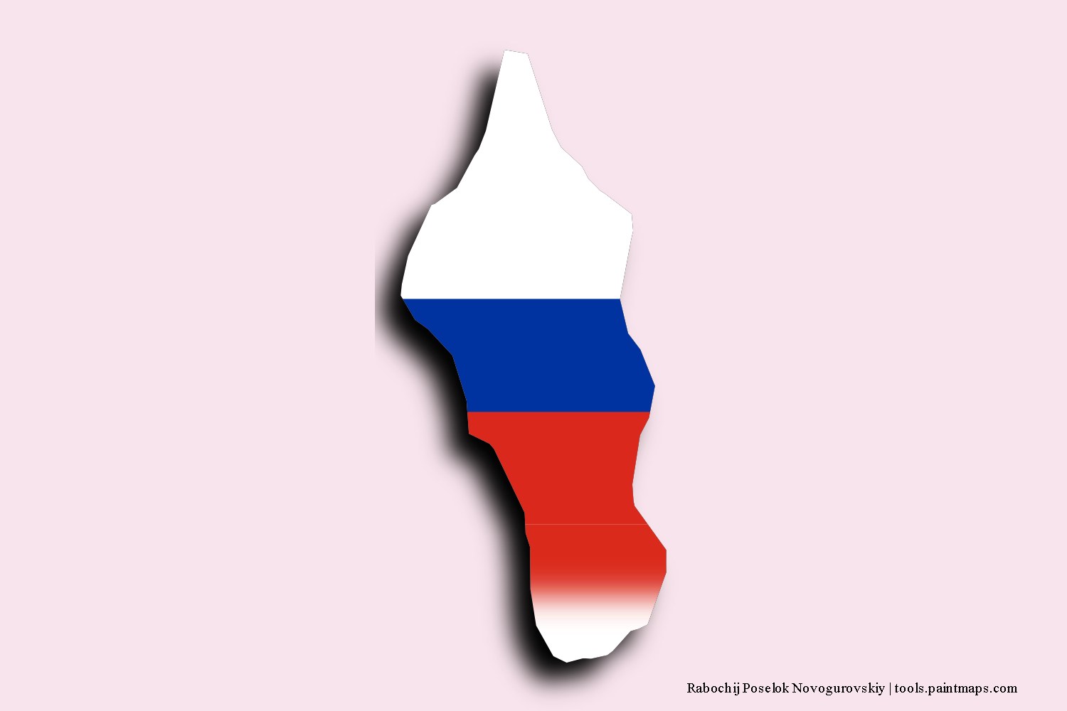 flag map of Rabochij Poselok Novogurovskiy with 3D shadow effect