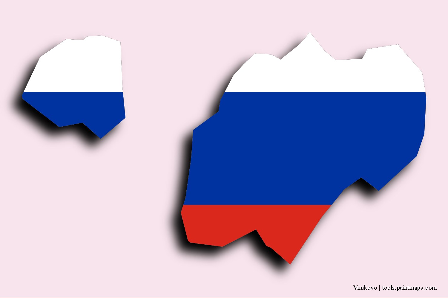 Mapa de la bandera de Vnukovo con efecto de sombra 3D