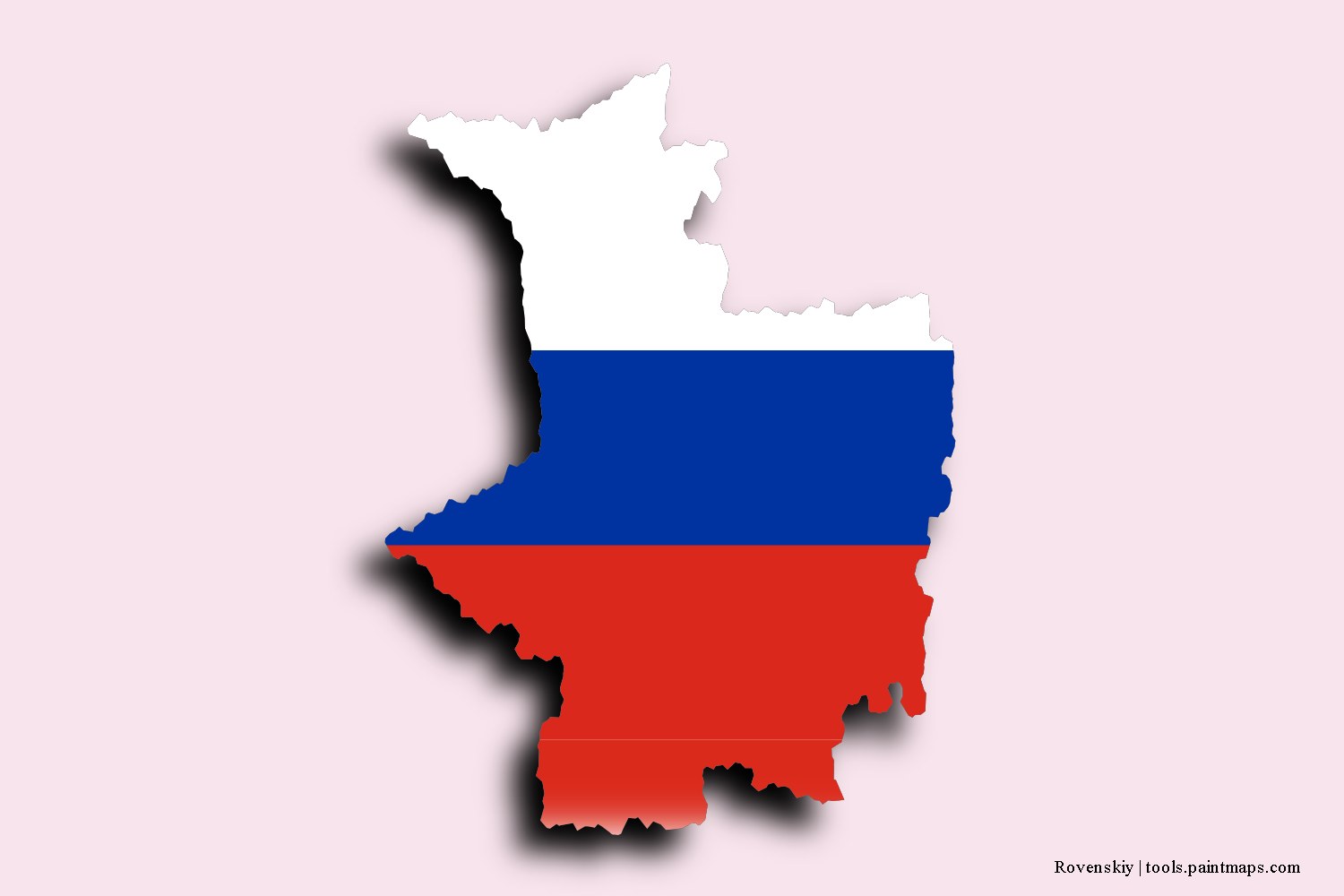 flag map of Rovenskiy with 3D shadow effect