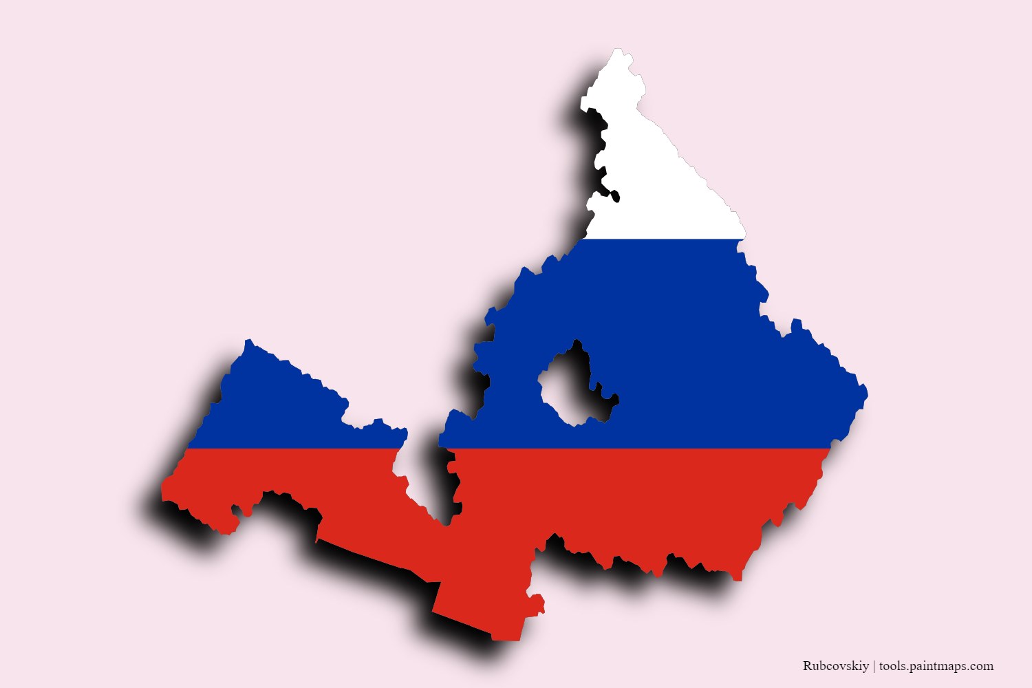 Mapa de la bandera de Rubcovskiy con efecto de sombra 3D