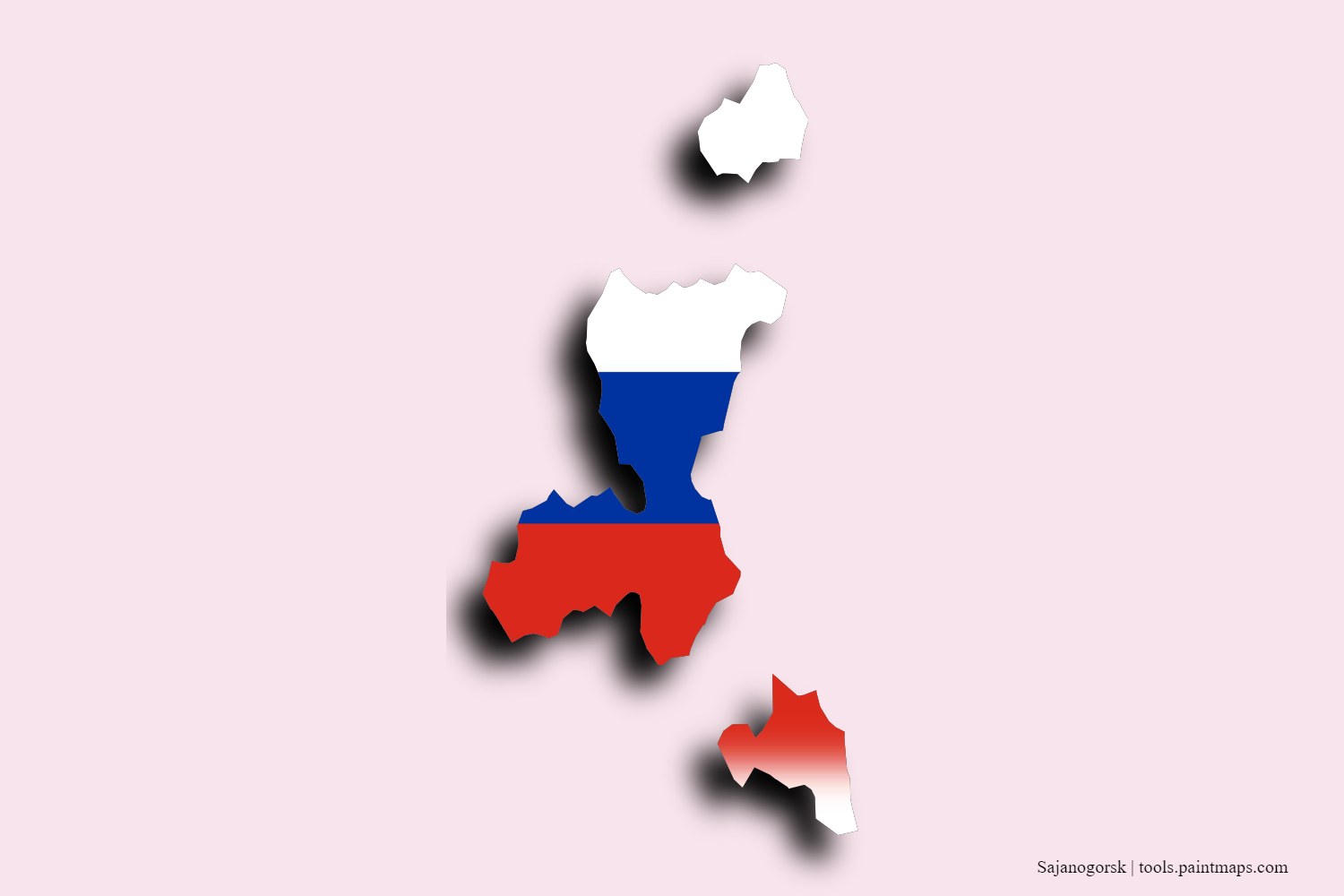 Mapa de la bandera de Sajanogorsk con efecto de sombra 3D