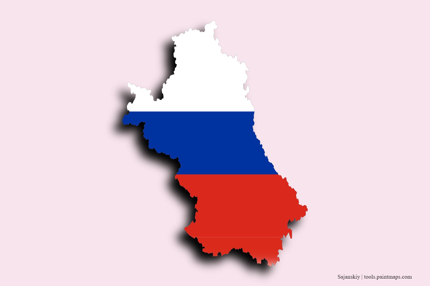 flag map of Sajanskiy with 3D shadow effect