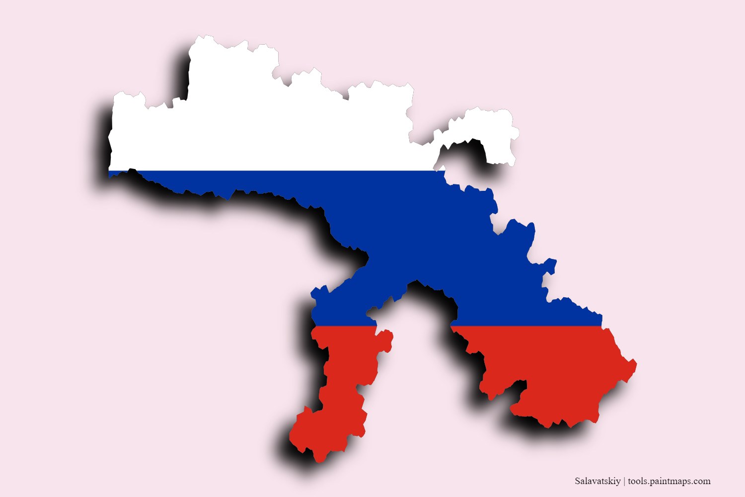 flag map of Salavatskiy with 3D shadow effect