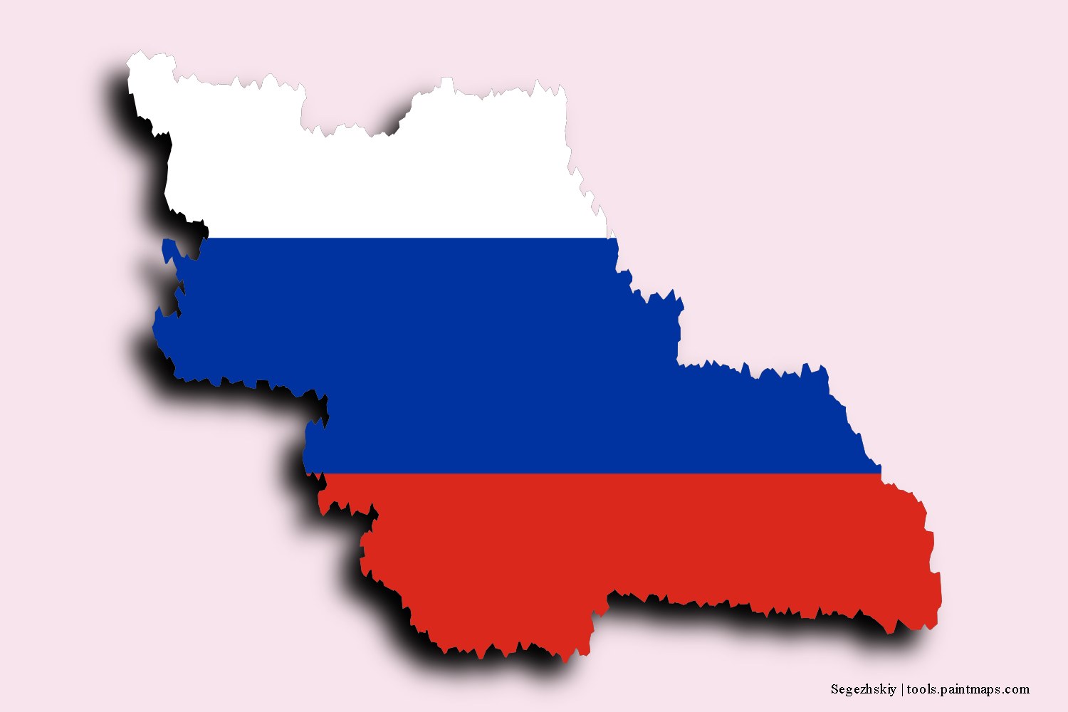 flag map of Segezhskiy with 3D shadow effect