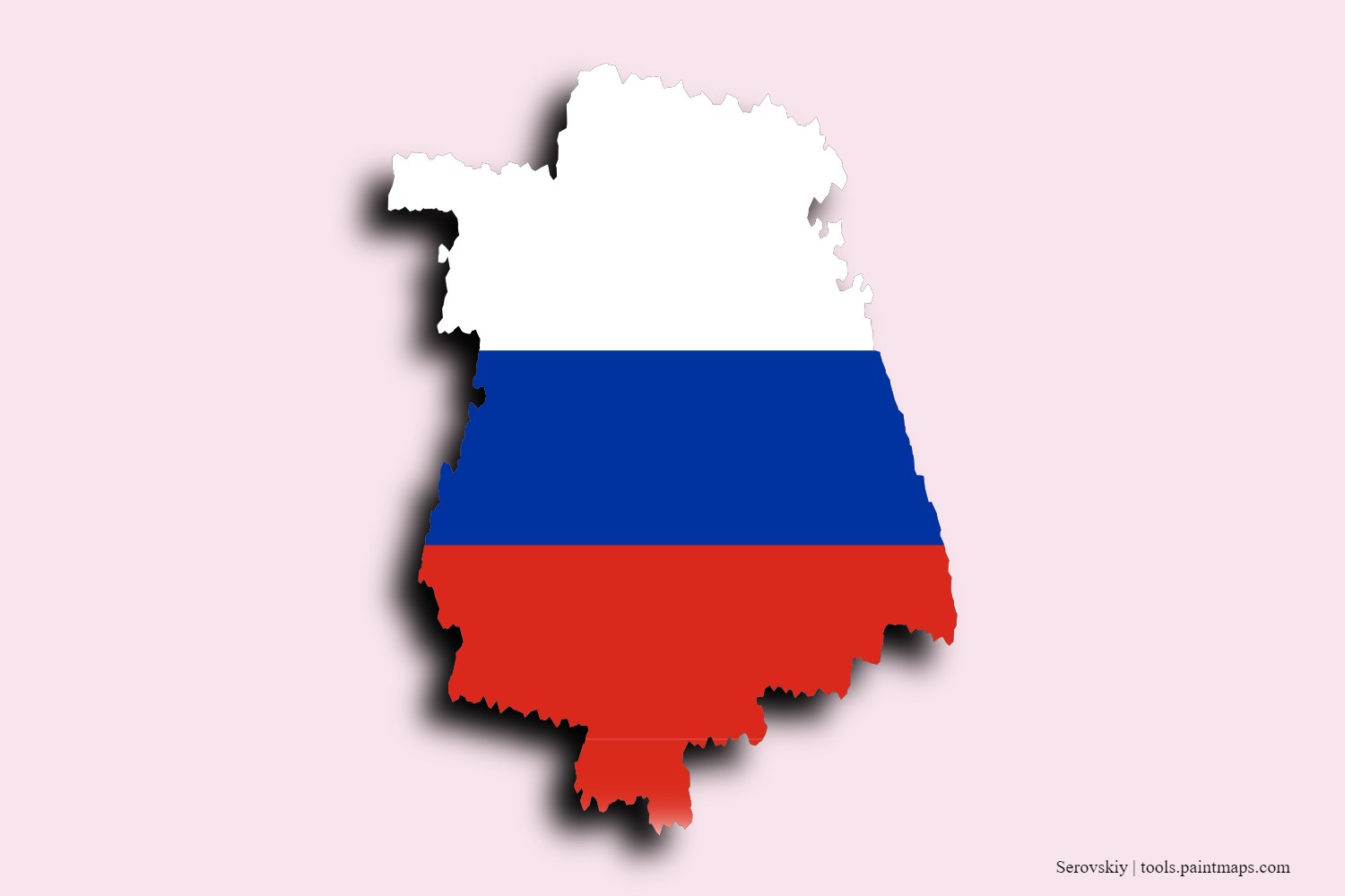 flag map of Serovskiy with 3D shadow effect