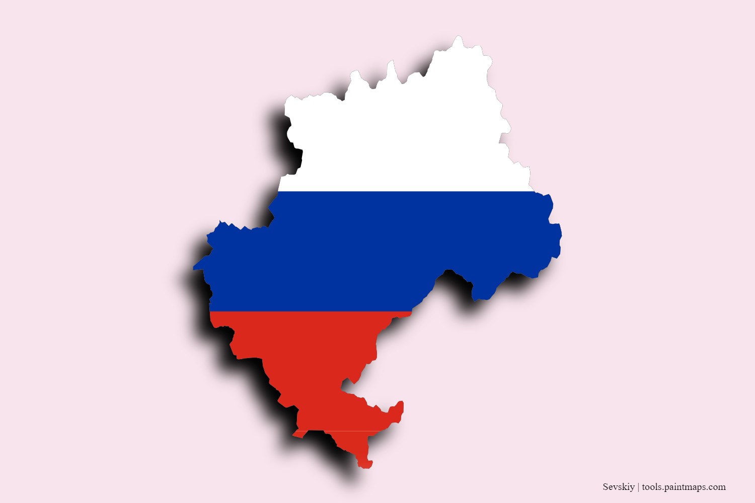 flag map of Sevskiy with 3D shadow effect