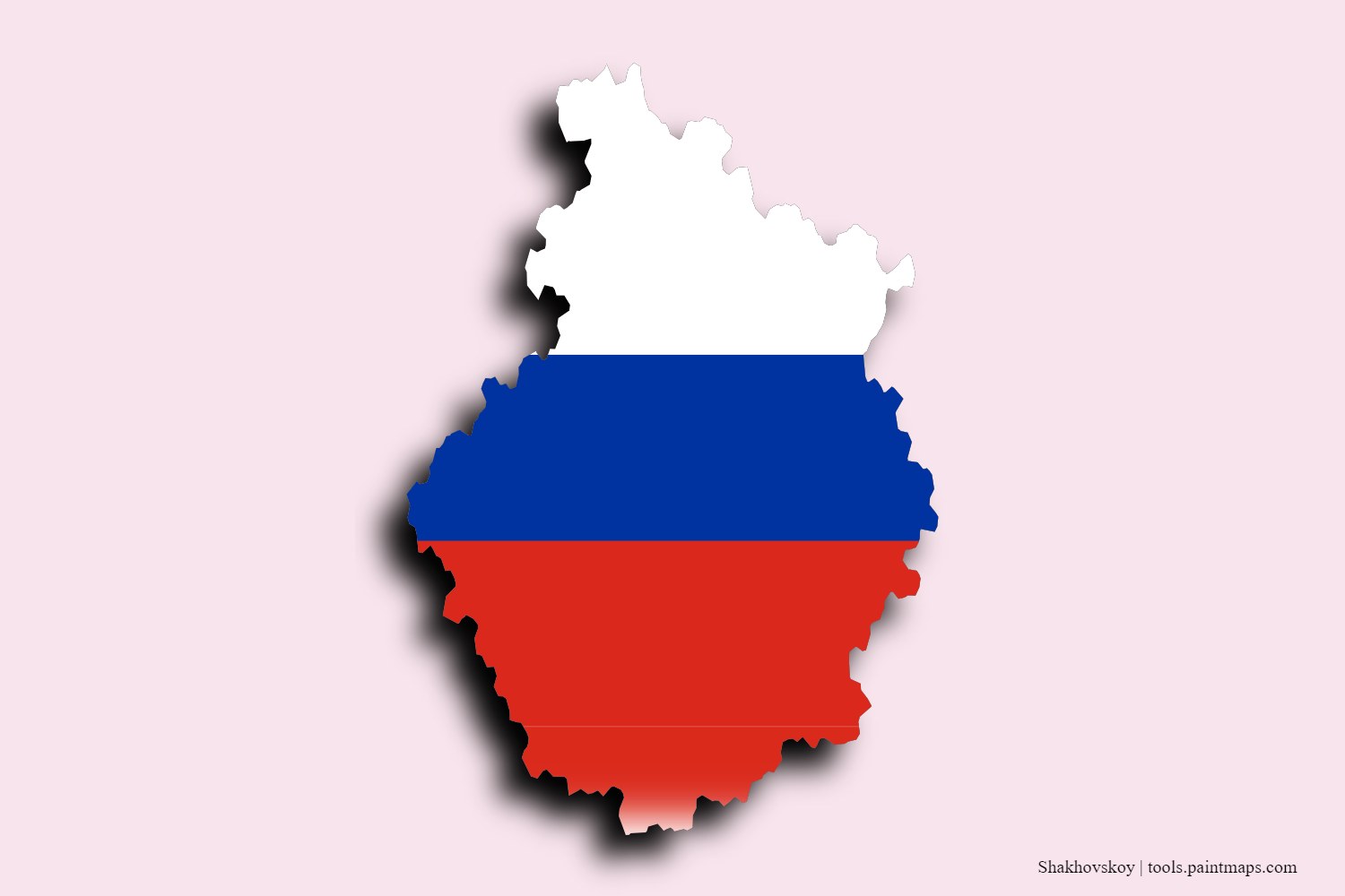 Mapa de la bandera de Shakhovskoy con efecto de sombra 3D