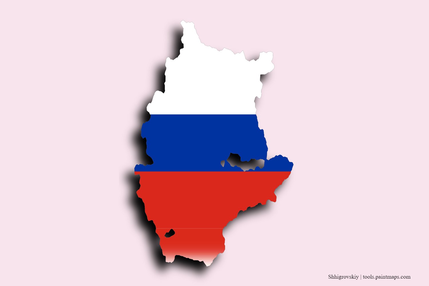 flag map of Shhigrovskiy with 3D shadow effect