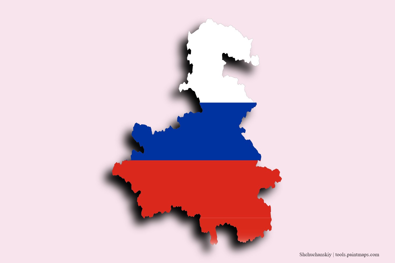 flag map of Shchuchanskiy with 3D shadow effect