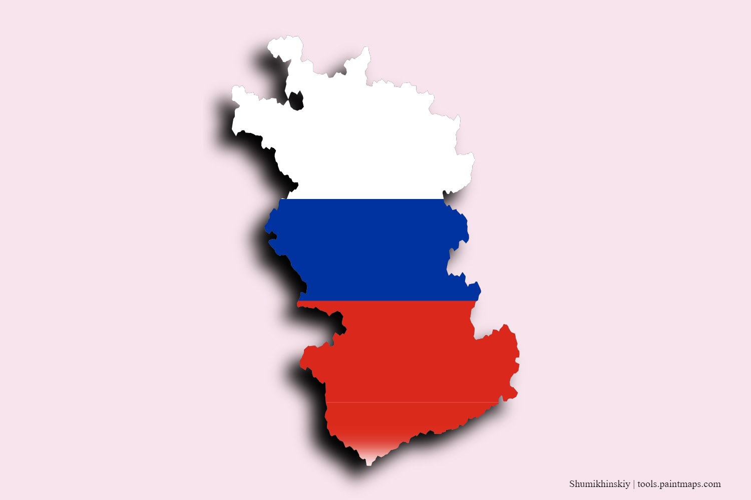 flag map of Shumikhinskiy with 3D shadow effect