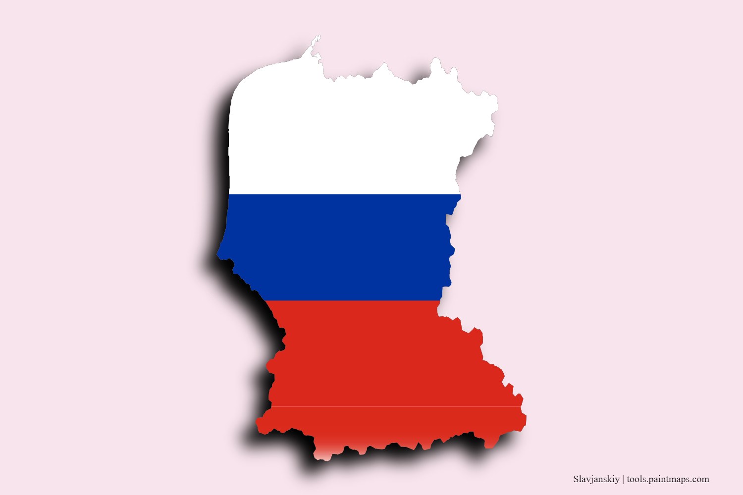 flag map of Slavjanskiy with 3D shadow effect